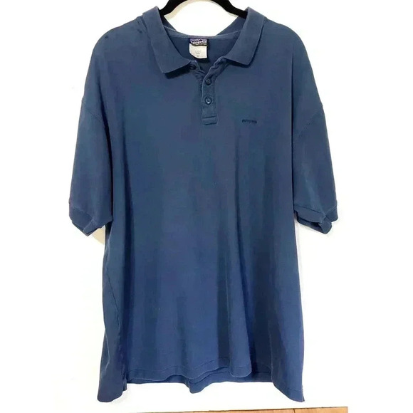 Patagonia‎ 100% organic cotton polo mens size extra large blue - Picture 1 of 4